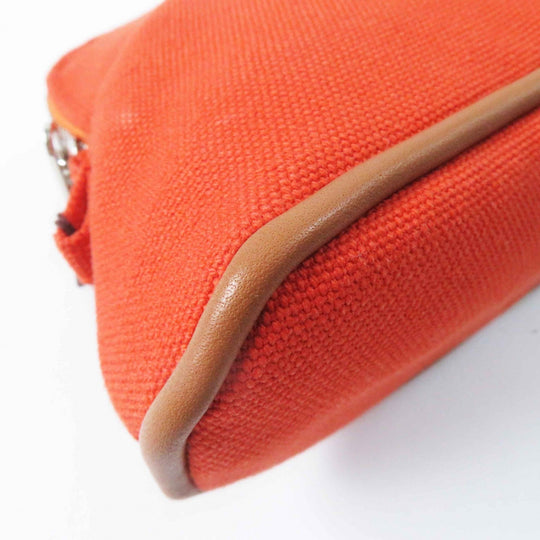 HERMES Pouch Main: Cotton, Part: Leather, Lining: Polyurethane, Lining: Cotton, Lining: Polyamide Orange Bolide Pouch Mini Women Used Authentic