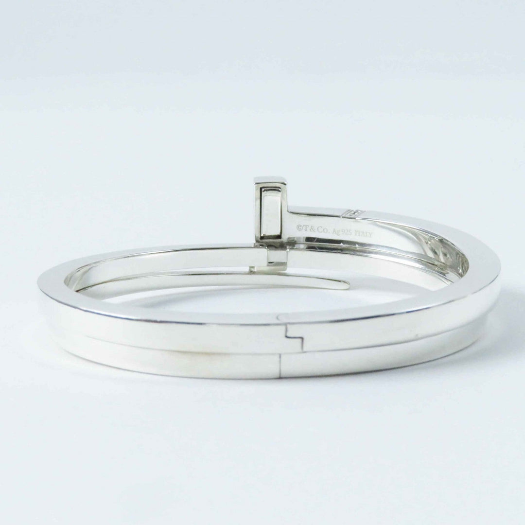 TIFFANY&Co. bracelet Main: AG925, Part: Diamond Silver T-Square Wrap Bangle Bracelet Women Used Authentic