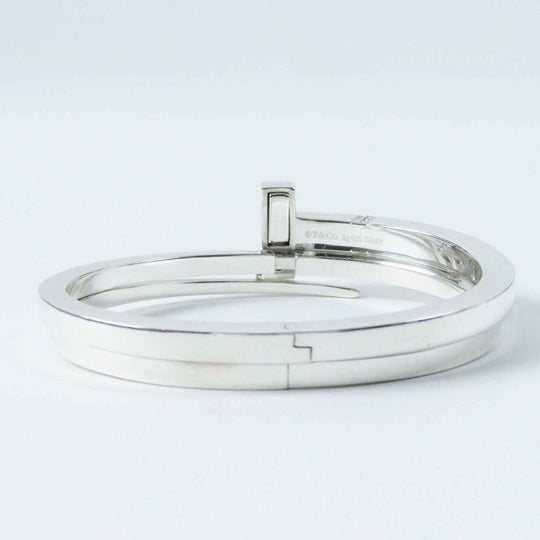 TIFFANY&Co. bracelet Main: AG925, Part: Diamond Silver T-Square Wrap Bangle Bracelet Women Used Authentic