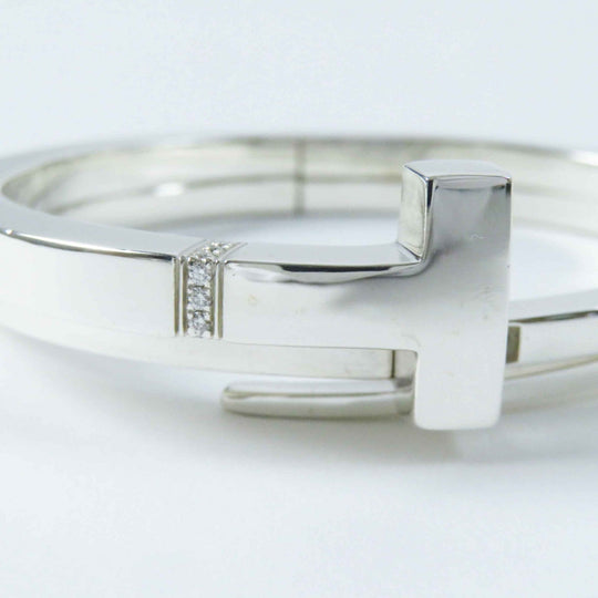 TIFFANY&Co. bracelet Main: AG925, Part: Diamond Silver T-Square Wrap Bangle Bracelet Women Used Authentic