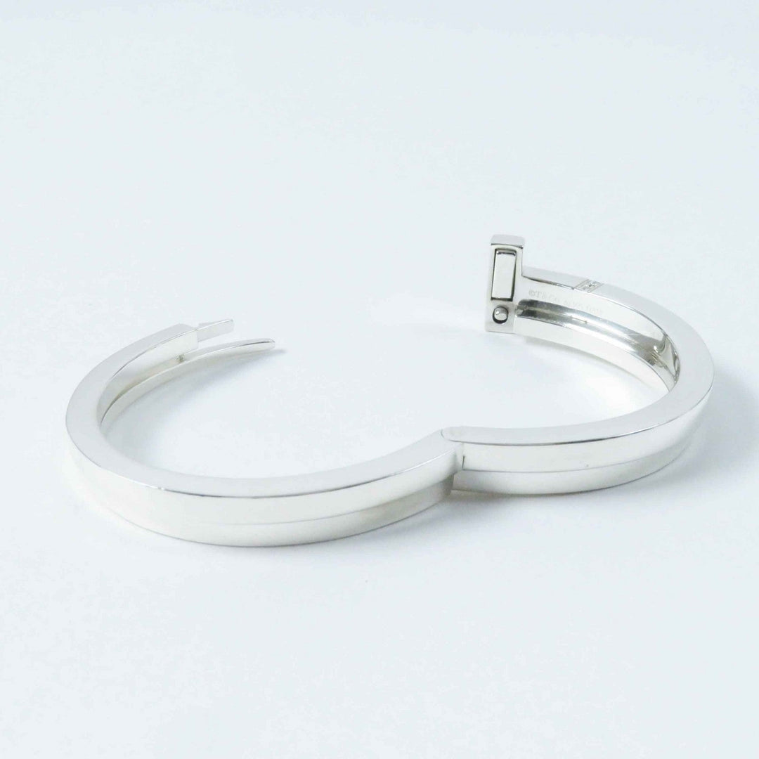 TIFFANY&Co. bracelet Main: AG925, Part: Diamond Silver T-Square Wrap Bangle Bracelet Women Used Authentic
