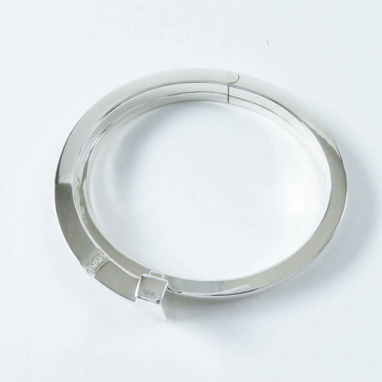 TIFFANY&Co. bracelet Main: AG925, Part: Diamond Silver T-Square Wrap Bangle Bracelet Women Used Authentic