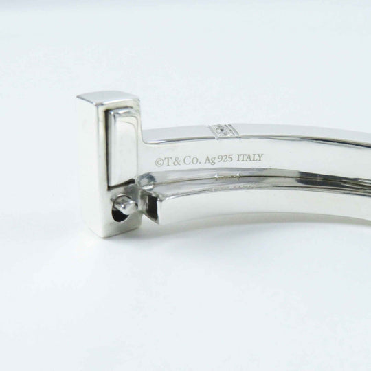 TIFFANY&Co. bracelet Main: AG925, Part: Diamond Silver T-Square Wrap Bangle Bracelet Women Used Authentic