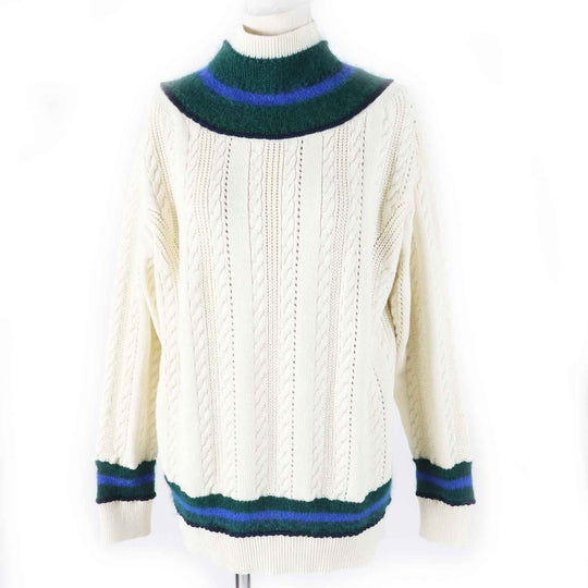 tao COMME des GARCONS knit TL-N006 Outer material: 45% polyester, 40% cotton, 10% wool, 5% nylon Ivory Green Blue Women M Used Authentic