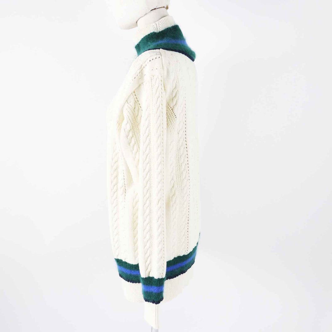 tao COMME des GARCONS knit TL-N006 Outer material: 45% polyester, 40% cotton, 10% wool, 5% nylon Ivory Green Blue Women M Used Authentic