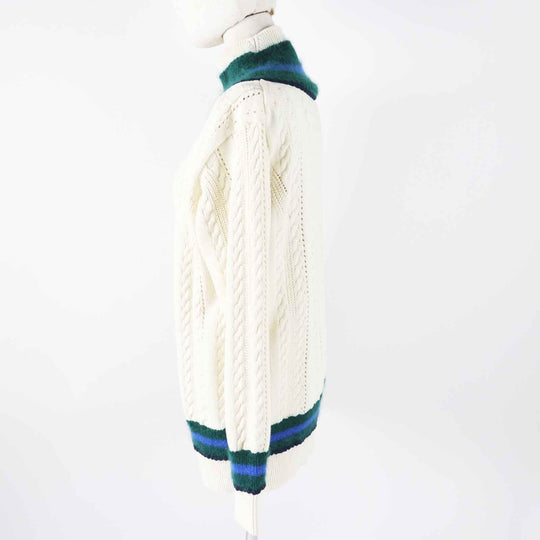 tao COMME des GARCONS knit TL-N006 Outer material: 45% polyester, 40% cotton, 10% wool, 5% nylon Ivory Green Blue Women M Used Authentic
