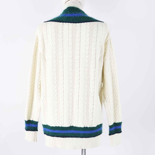 tao COMME des GARCONS knit TL-N006 Outer material: 45% polyester, 40% cotton, 10% wool, 5% nylon Ivory Green Blue Women M Used Authentic