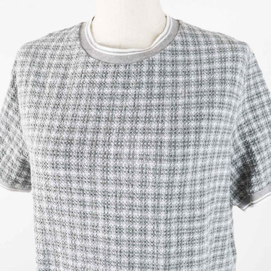 THOM BROWNE one piece FJD105A Main: 91% cotton, Main: 8% polyamide, Main: 1% elastane, Part: 90% cotton, Part: 9% polyamide Gray white Women 40 Used Authentic