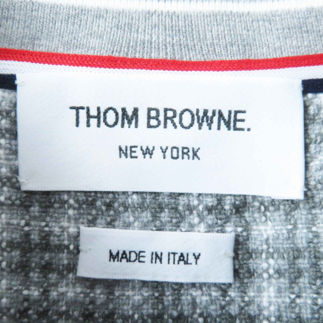 THOM BROWNE one piece FJD105A Main: 91% cotton, Main: 8% polyamide, Main: 1% elastane, Part: 90% cotton, Part: 9% polyamide Gray white Women 40 Used Authentic