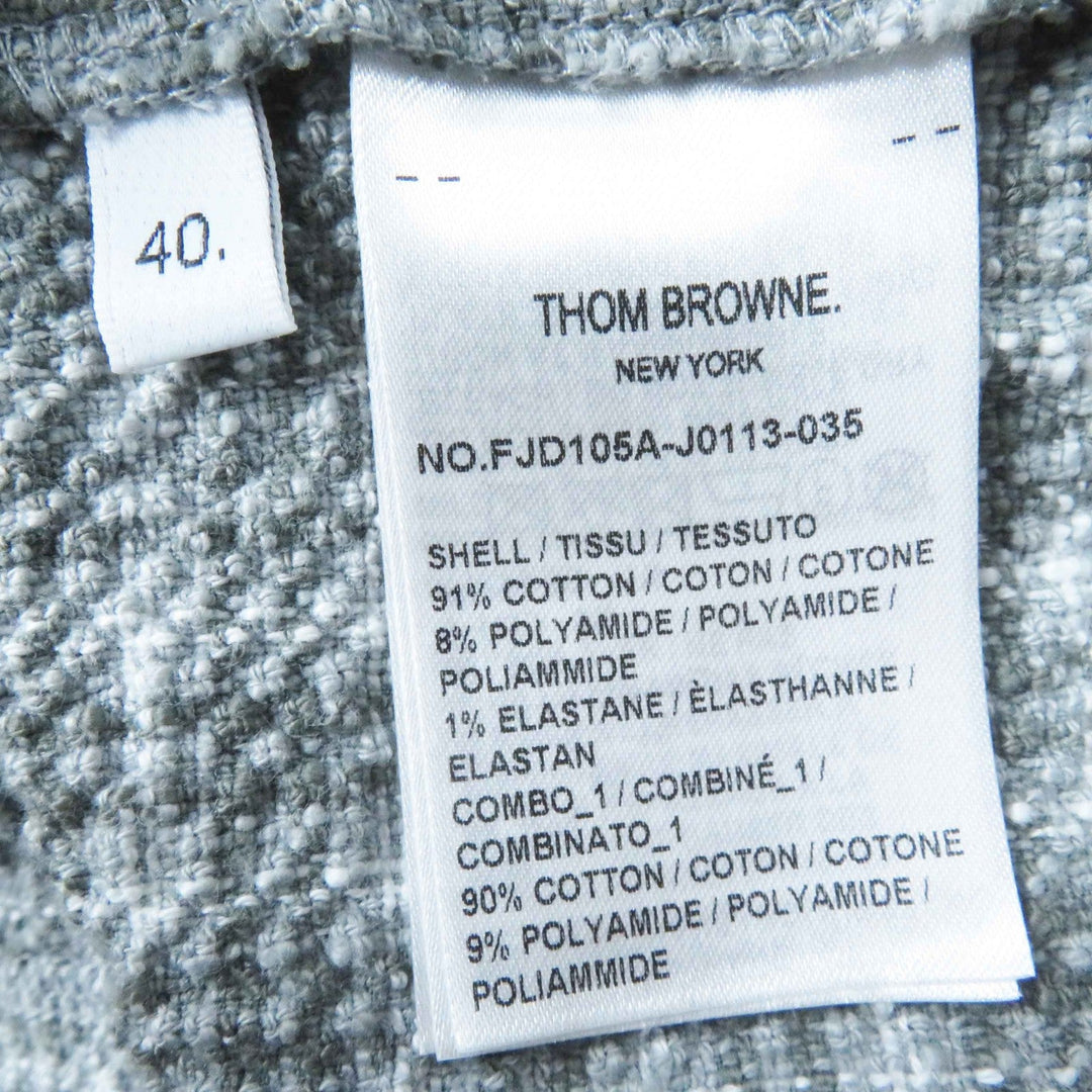 THOM BROWNE one piece FJD105A Main: 91% cotton, Main: 8% polyamide, Main: 1% elastane, Part: 90% cotton, Part: 9% polyamide Gray white Women 40 Used Authentic