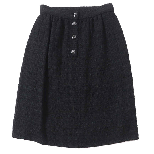 CHANEL skirt 21C P70024 Outer: 35% cotton, Outer: 25% viscose, Outer: 22% acrylic, Outer: 18% polyamide, Lining: 100% silk black Women 36 Used Authentic