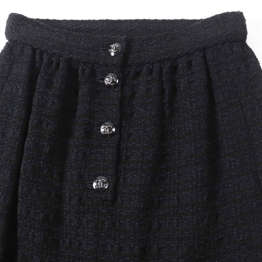 CHANEL skirt 21C P70024 Outer: 35% cotton, Outer: 25% viscose, Outer: 22% acrylic, Outer: 18% polyamide, Lining: 100% silk black Women 36 Used Authentic