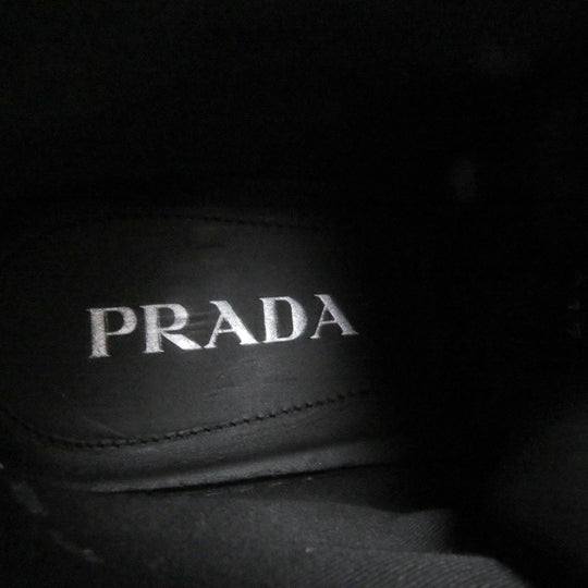 PRADA High cut sneakers 2TG177 Main: Canvas, Part: Leather Black White POINTY HIGH-TOP SNEAKERS SHOES mens 5 1/2 Used Authentic