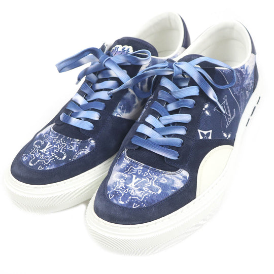 LOUIS VUITTON Low cut sneakers Main: Leather, Main: Canvas Navy LV Oli Line mens 9 Used Authentic