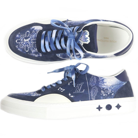 LOUIS VUITTON Low cut sneakers Main: Leather, Main: Canvas Navy LV Oli Line mens 9 Used Authentic