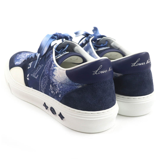 LOUIS VUITTON Low cut sneakers Main: Leather, Main: Canvas Navy LV Oli Line mens 9 Used Authentic