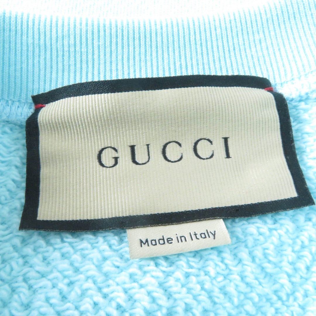 GUCCI sweat 617964 Main: 100% cotton, some: 75% silk, some: 25% polyester, some: sequins, some: polyester Light blue Women XL Used Authentic