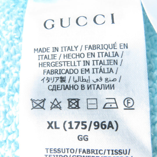 GUCCI sweat 617964 Main: 100% cotton, some: 75% silk, some: 25% polyester, some: sequins, some: polyester Light blue Women XL Used Authentic