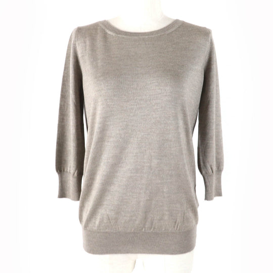 HERMES knit Main: 50% cashmere, Main: 50% silk Brown type Women 34 Used Authentic