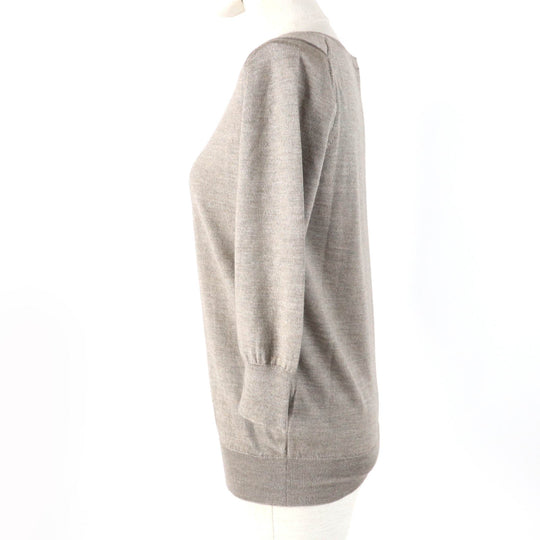 HERMES knit Main: 50% cashmere, Main: 50% silk Brown type Women 34 Used Authentic