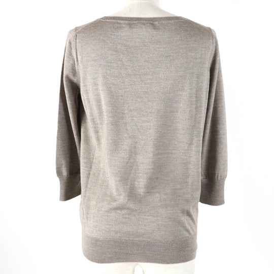 HERMES knit Main: 50% cashmere, Main: 50% silk Brown type Women 34 Used Authentic