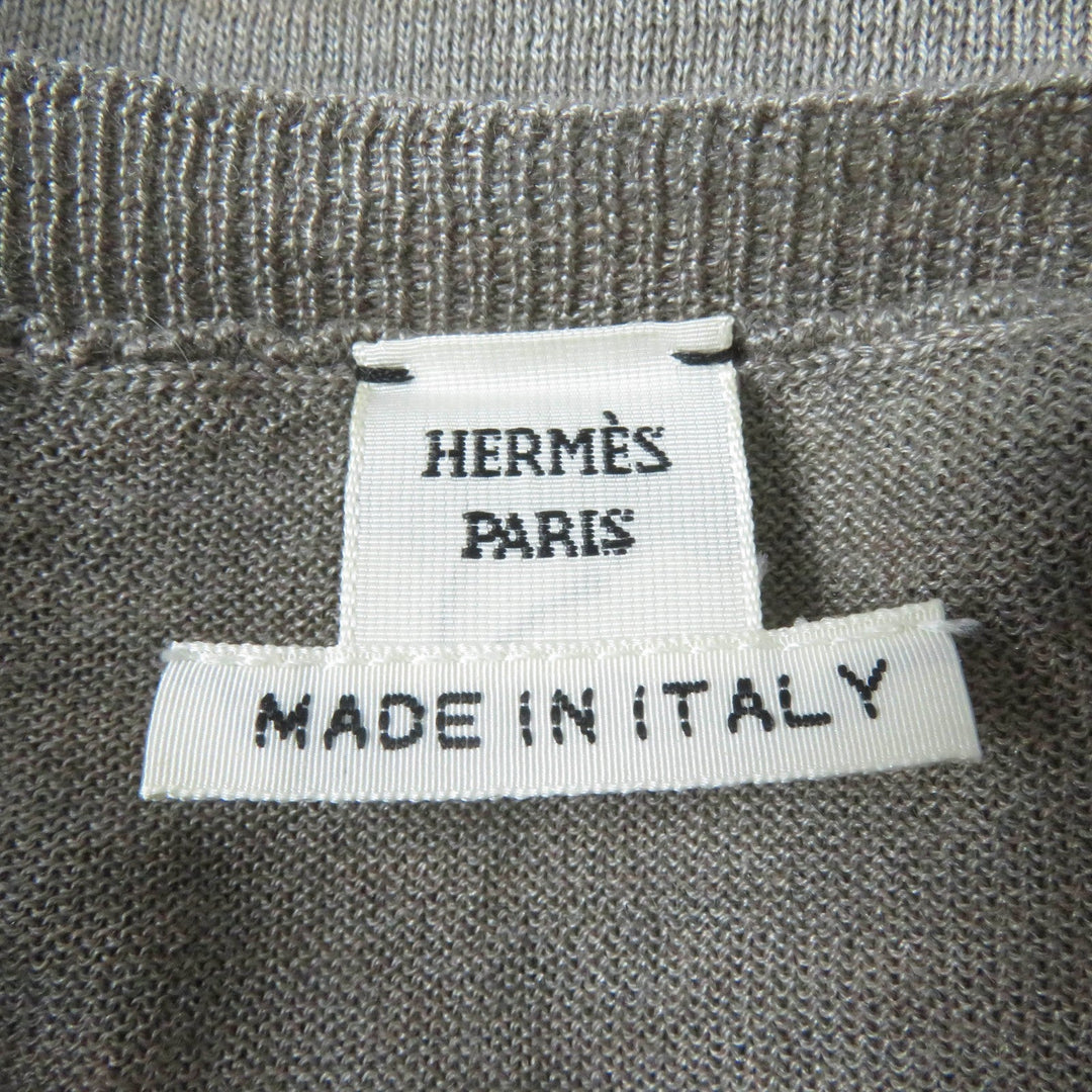 HERMES knit Main: 50% cashmere, Main: 50% silk Brown type Women 34 Used Authentic