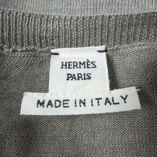 HERMES knit Main: 50% cashmere, Main: 50% silk Brown type Women 34 Used Authentic