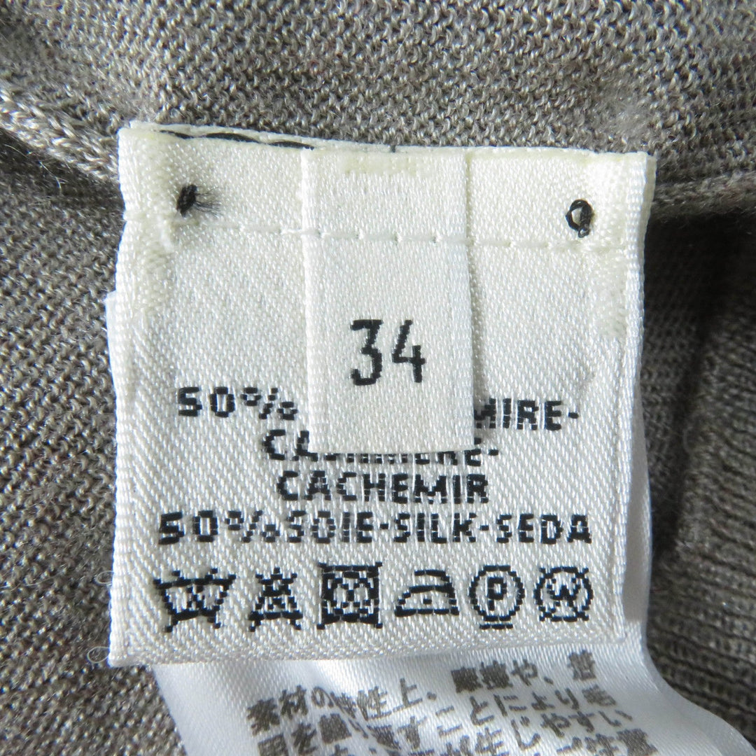 HERMES knit Main: 50% cashmere, Main: 50% silk Brown type Women 34 Used Authentic