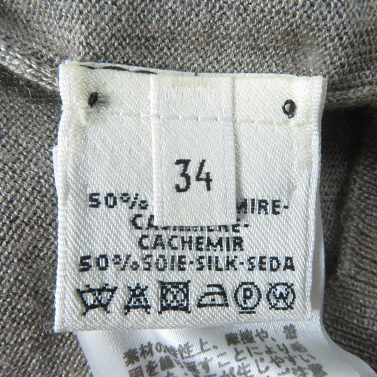HERMES knit Main: 50% cashmere, Main: 50% silk Brown type Women 34 Used Authentic