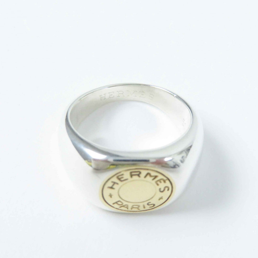 HERMES Ring Main: SV925, Part: 750 Silver gold Seriering Women 51 Used Authentic