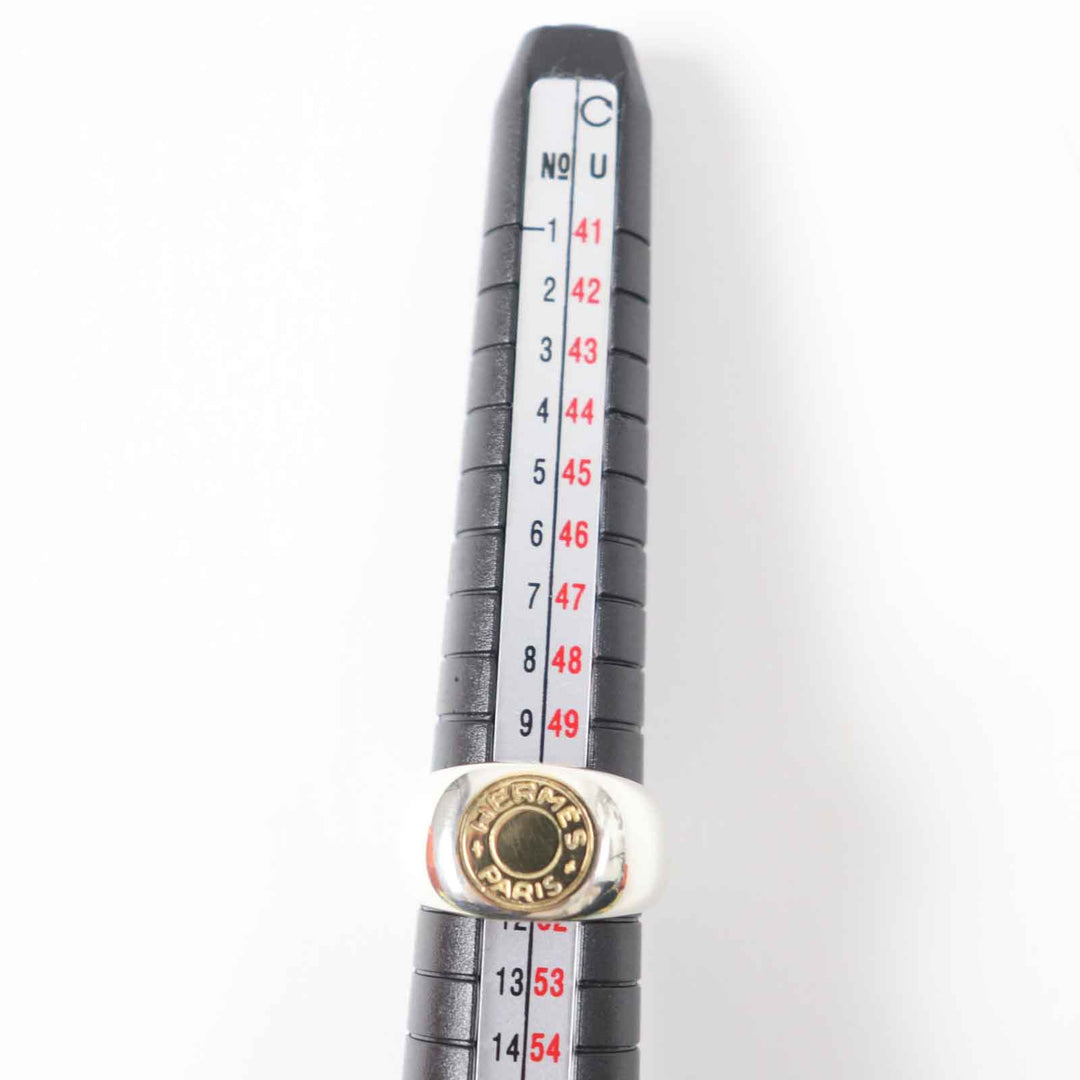 HERMES Ring Main: SV925, Part: 750 Silver gold Seriering Women 51 Used Authentic
