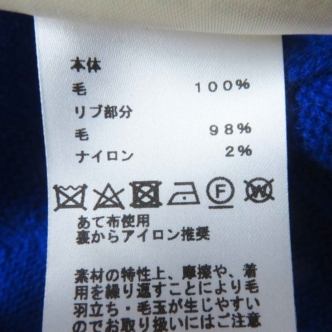 HERMES Hoodie 4E2623D3 Main: 100% wool, part: 98% wool, part: 2% nylon blue Women 34 Used Authentic