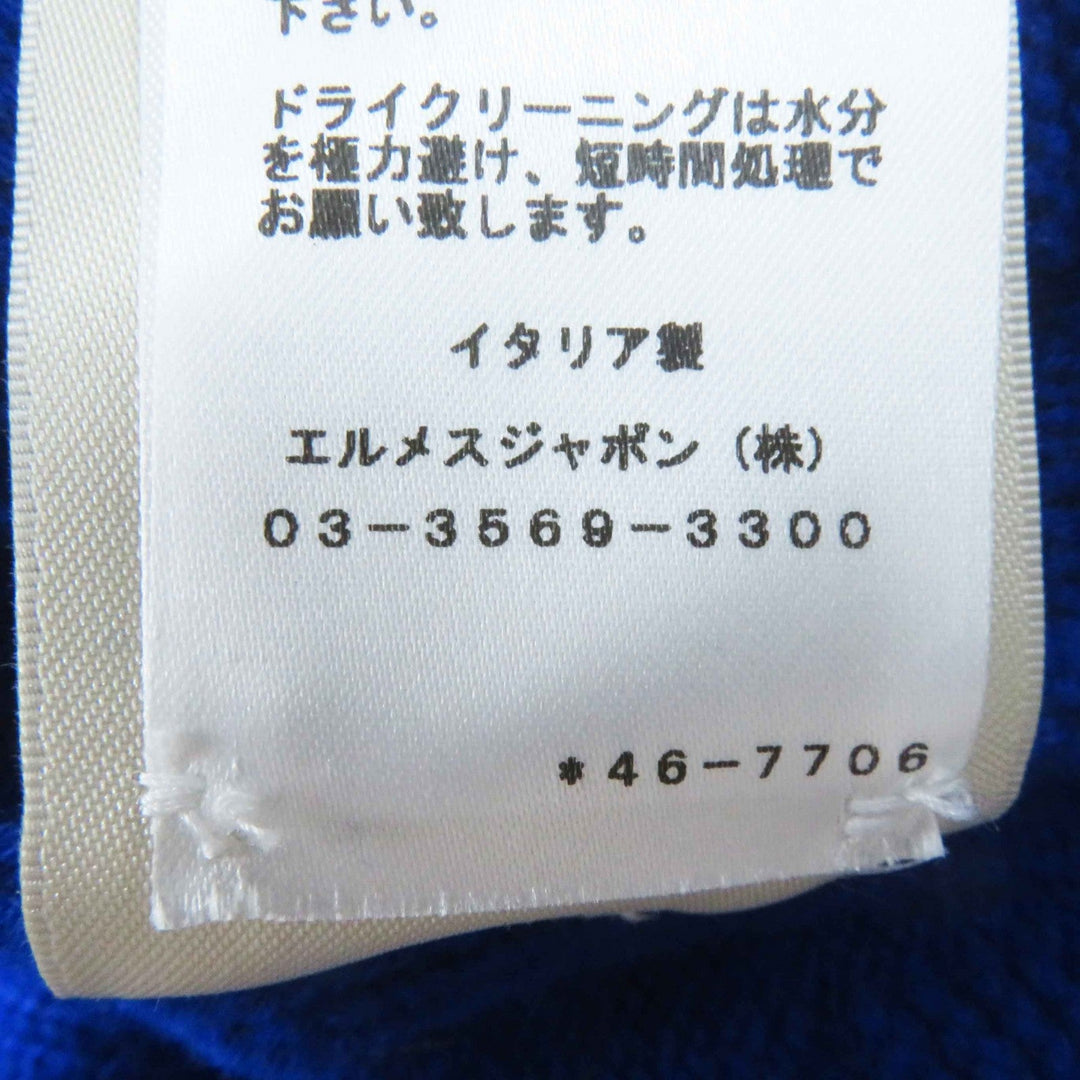HERMES Hoodie 4E2623D3 Main: 100% wool, part: 98% wool, part: 2% nylon blue Women 34 Used Authentic