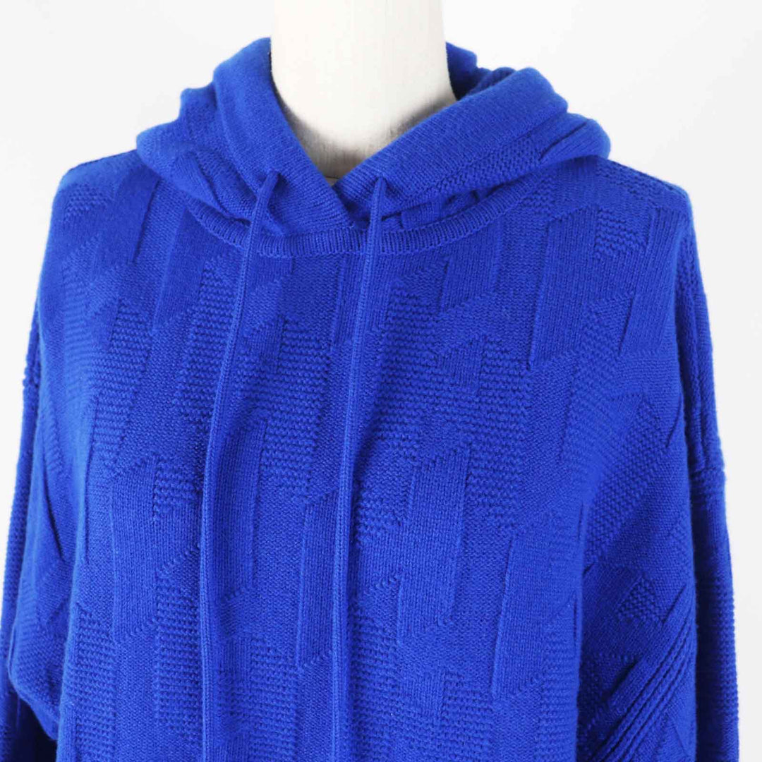 HERMES Hoodie 4E2623D3 Main: 100% wool, part: 98% wool, part: 2% nylon blue Women 34 Used Authentic