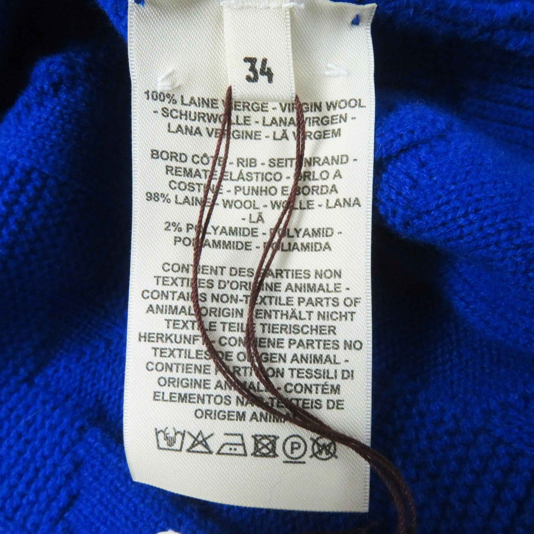 HERMES Hoodie 4E2623D3 Main: 100% wool, part: 98% wool, part: 2% nylon blue Women 34 Used Authentic