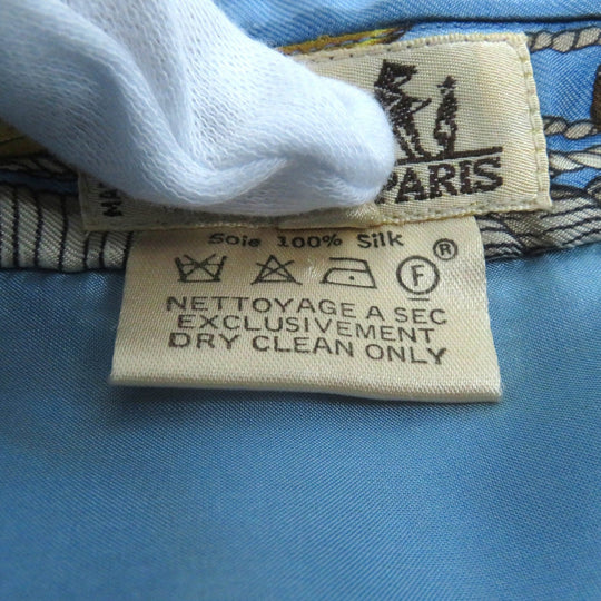 HERMES one piece Main: 100% silk Multi BATEAU A VAPEUR DE JOUFFROY DABBANS 1784 Steamboat Women 40 Used Authentic