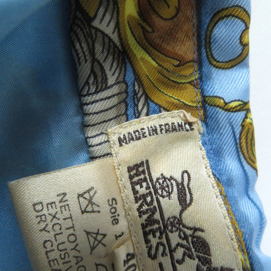 HERMES one piece Main: 100% silk Multi BATEAU A VAPEUR DE JOUFFROY DABBANS 1784 Steamboat Women 40 Used Authentic