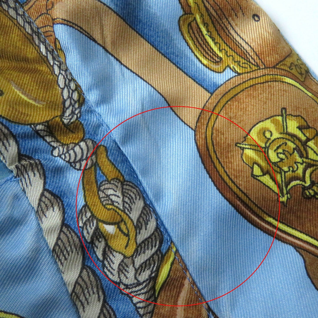 HERMES one piece Main: 100% silk Multi BATEAU A VAPEUR DE JOUFFROY DABBANS 1784 Steamboat Women 40 Used Authentic