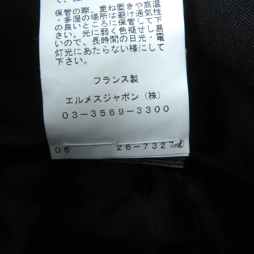 HERMES skirt Main: 100% cotton, some parts: sheep leather black Women 42 Used Authentic