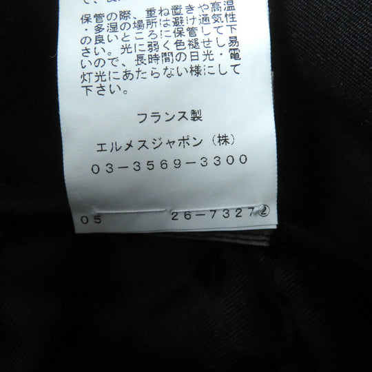 HERMES skirt Main: 100% cotton, some parts: sheep leather black Women 42 Used Authentic
