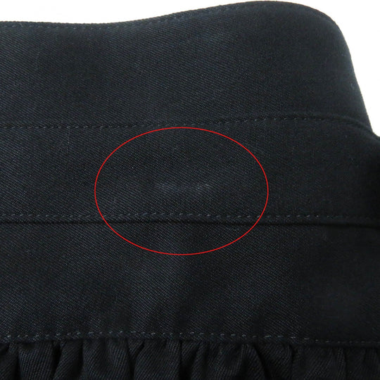 HERMES skirt Main: 100% cotton, some parts: sheep leather black Women 42 Used Authentic
