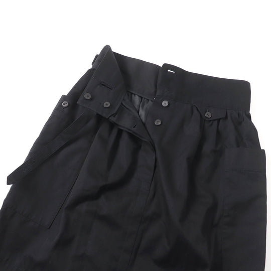 HERMES skirt Main: 100% cotton, some parts: sheep leather black Women 42 Used Authentic