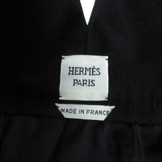HERMES skirt Main: 100% cotton, some parts: sheep leather black Women 42 Used Authentic