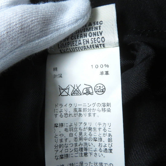 HERMES skirt Main: 100% cotton, some parts: sheep leather black Women 42 Used Authentic