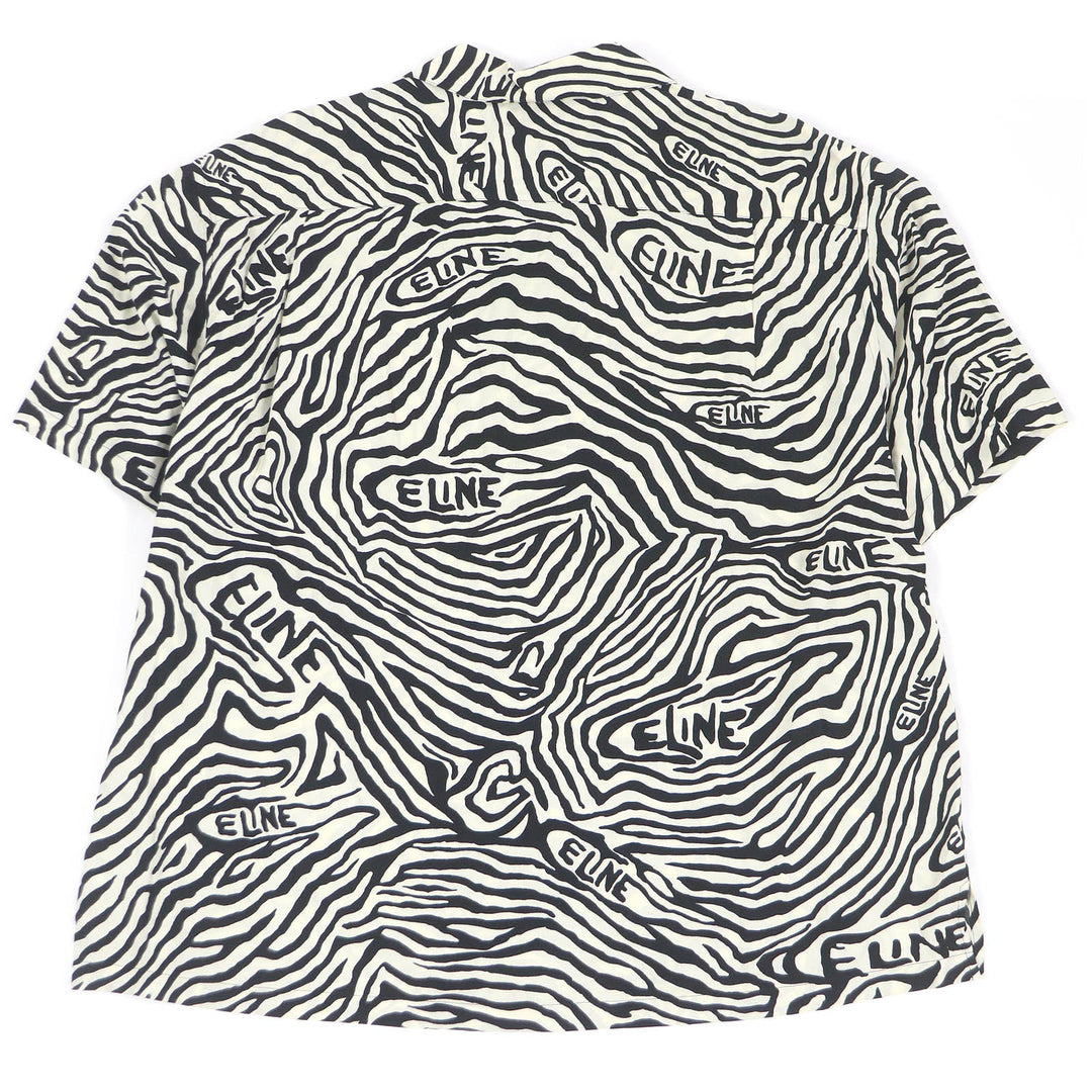 CELINE Short sleeve shirt 2C517235S Main: 100% rayon White black mens 38 Used Authentic