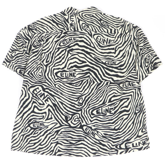 CELINE Short sleeve shirt 2C517235S Main: 100% rayon White black mens 38 Used Authentic