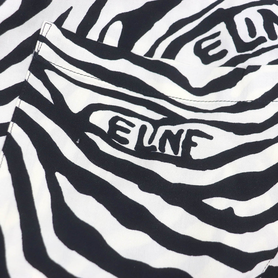 CELINE Short sleeve shirt 2C517235S Main: 100% rayon White black mens 38 Used Authentic