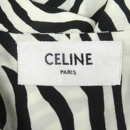 CELINE Short sleeve shirt 2C517235S Main: 100% rayon White black mens 38 Used Authentic