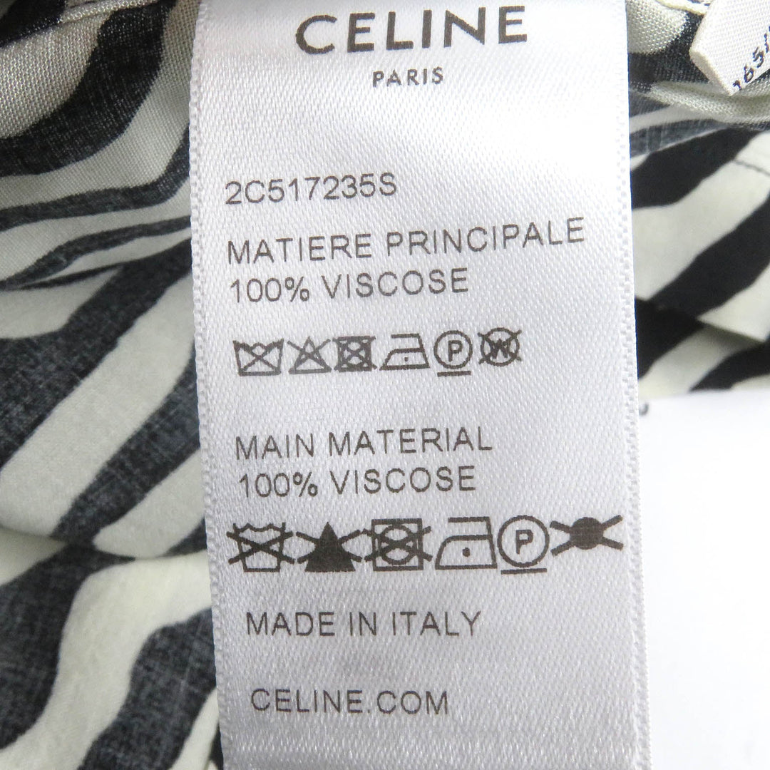CELINE Short sleeve shirt 2C517235S Main: 100% rayon White black mens 38 Used Authentic