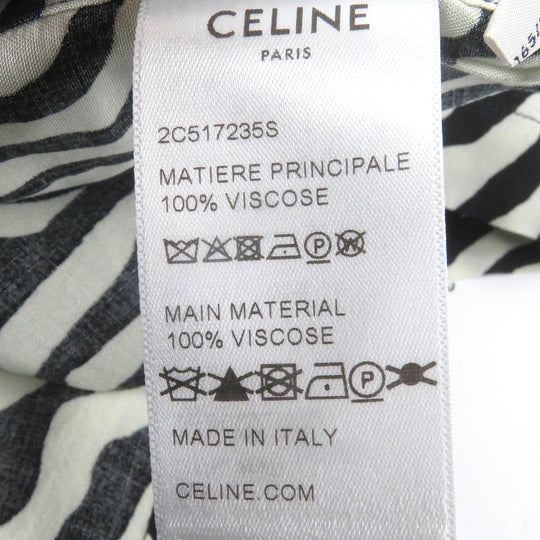 CELINE Short sleeve shirt 2C517235S Main: 100% rayon White black mens 38 Used Authentic